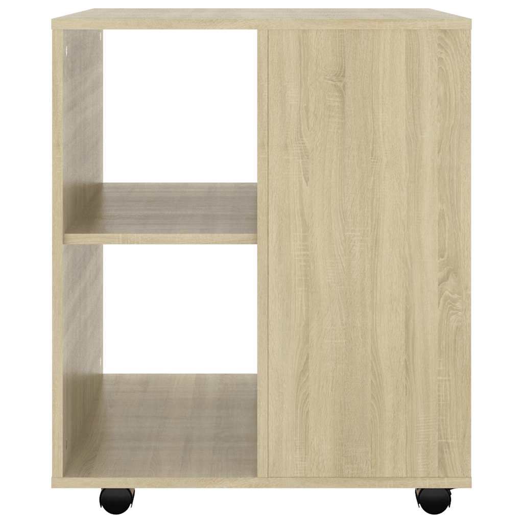 skab med hjul 60x53x72 cm konstrueret træ sonoma-eg