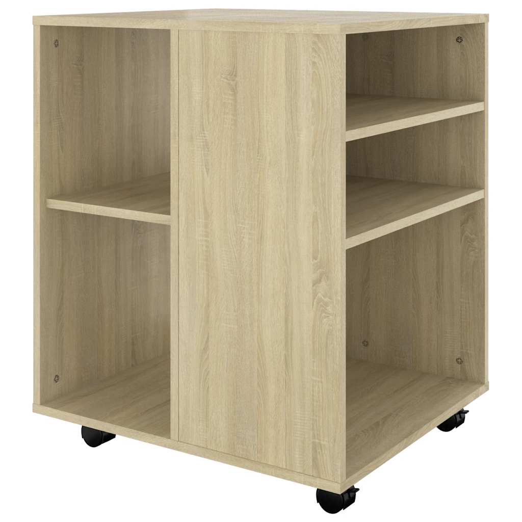 skab med hjul 60x53x72 cm konstrueret træ sonoma-eg