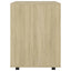 skab med hjul 60x53x72 cm konstrueret træ sonoma-eg