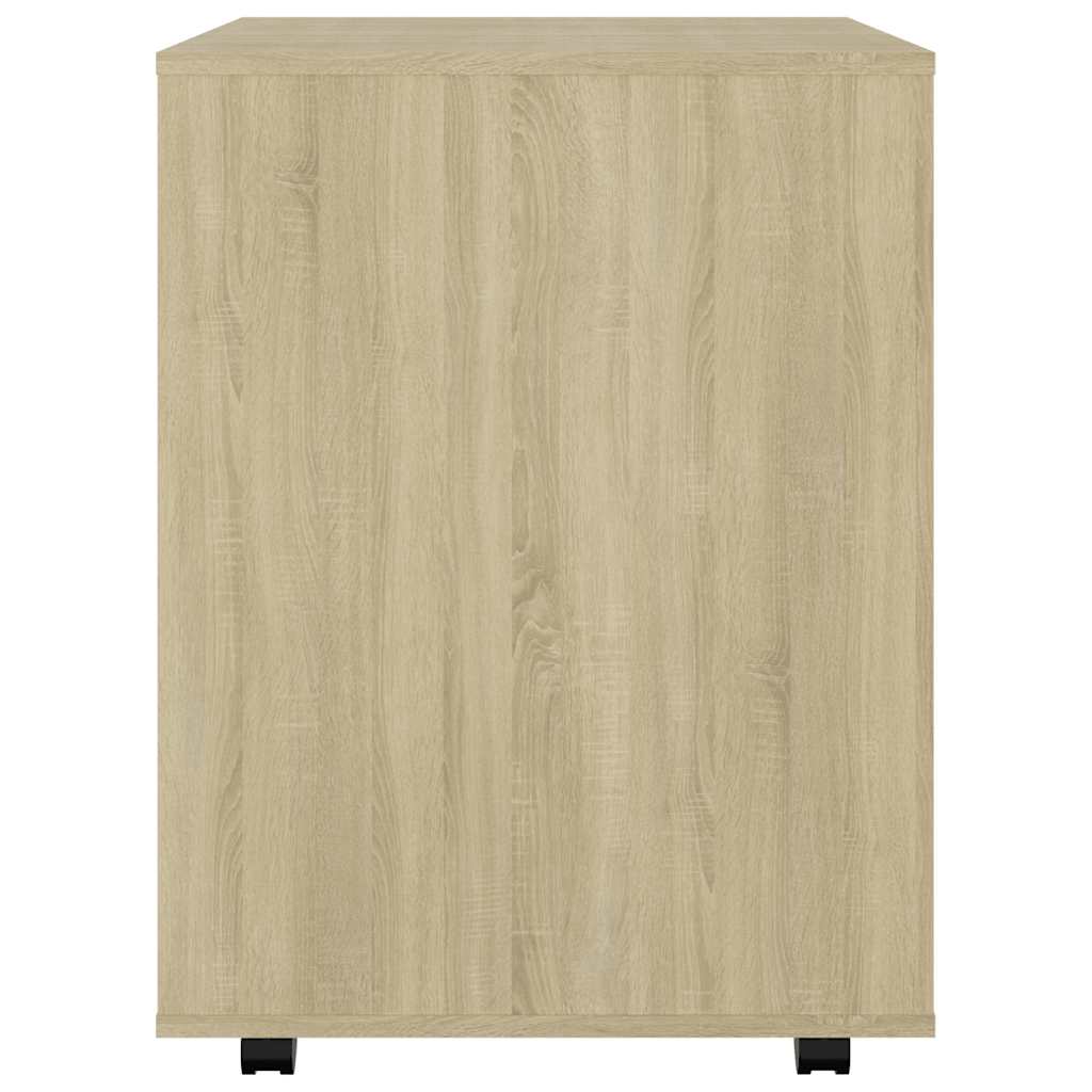 skab med hjul 60x53x72 cm konstrueret træ sonoma-eg