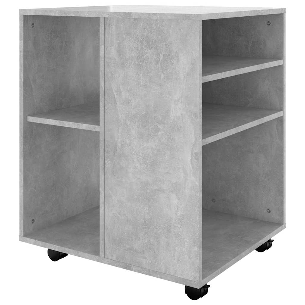 rulleskab 60x53x72 cm konstrueret træ betongrå
