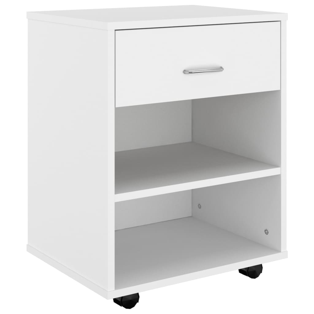 rulleskab 46x36x59 cm konstrueret træ hvid