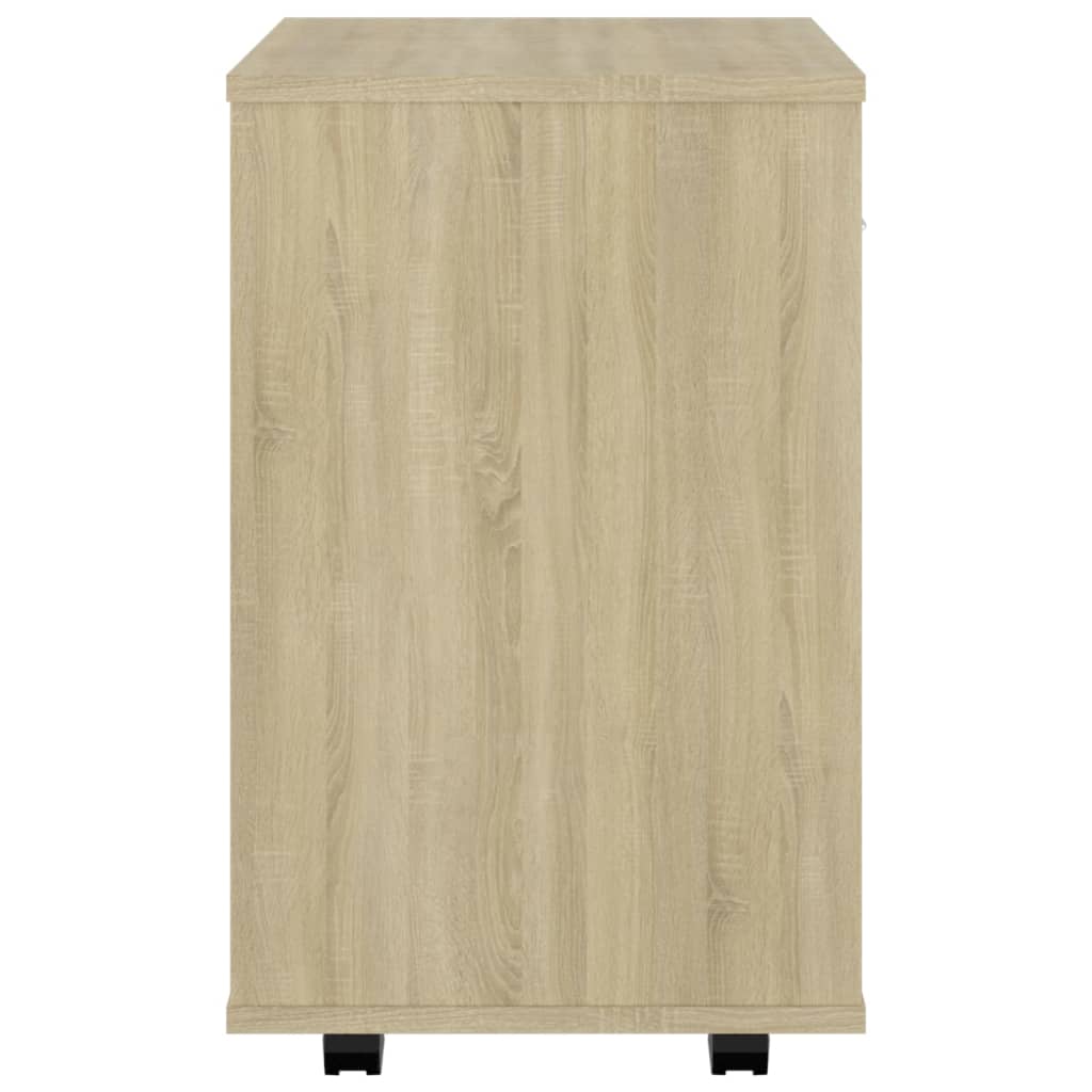 skab med hjul 46x36x59 cm konstrueret træ sonoma-eg