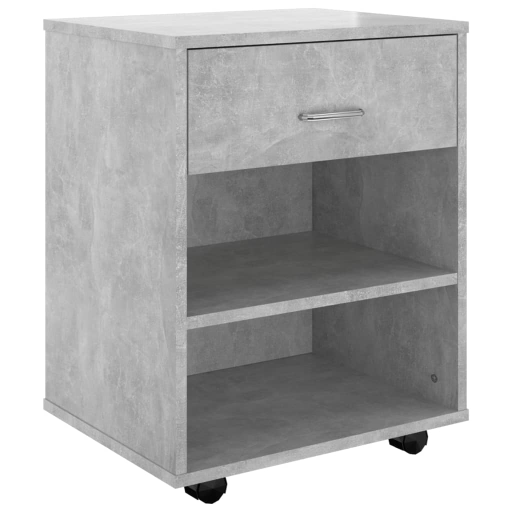 rulleskab 46x36x59 cm konstrueret træ betongrå