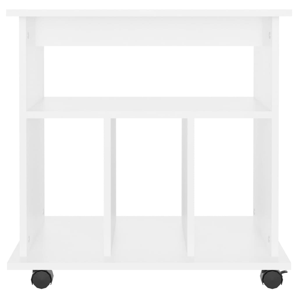 rulleskab 60x45x60 cm konstrueret træ hvid