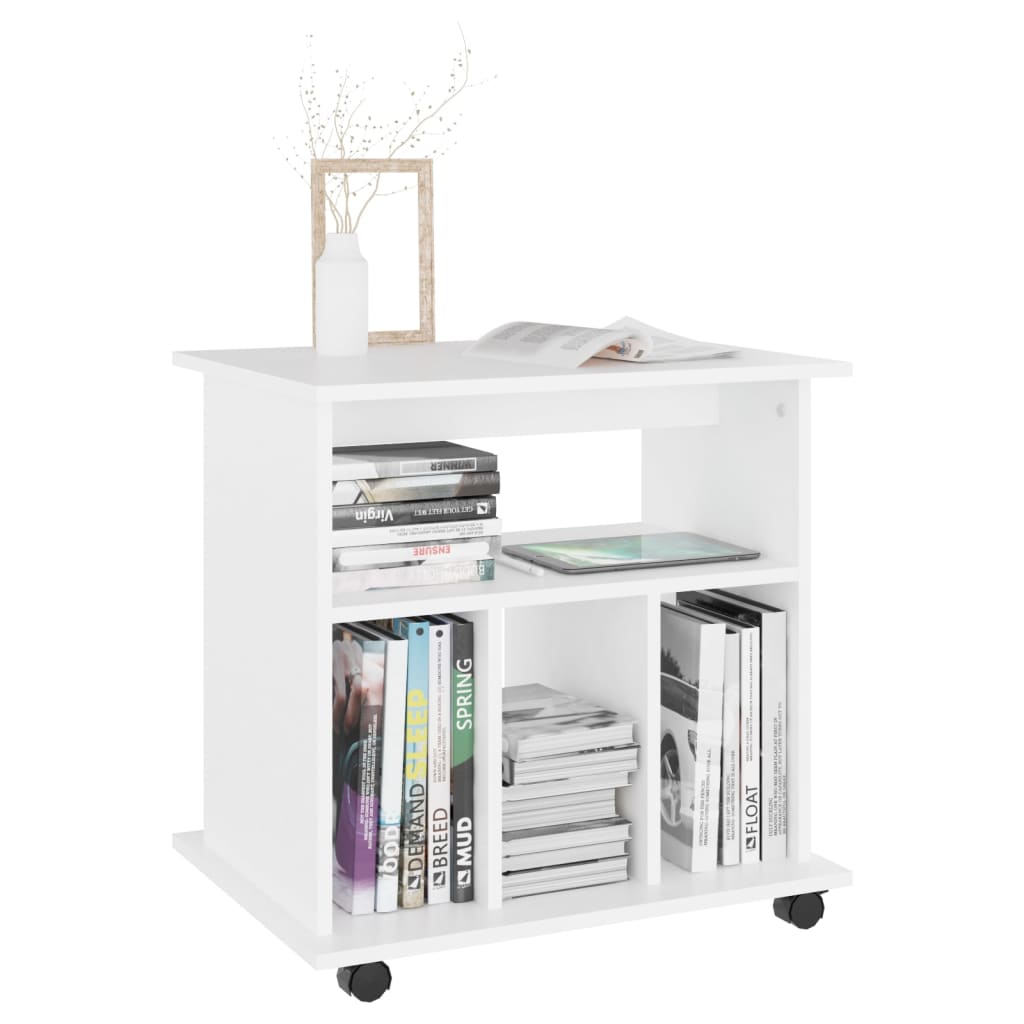 rulleskab 60x45x60 cm konstrueret træ hvid