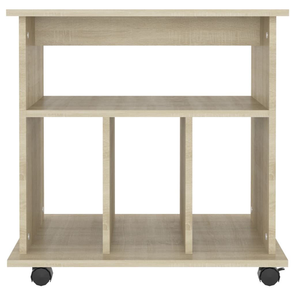 skab med hjul 60x45x60 cm konstrueret træ sonoma-eg