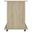skab med hjul 60x45x60 cm konstrueret træ sonoma-eg