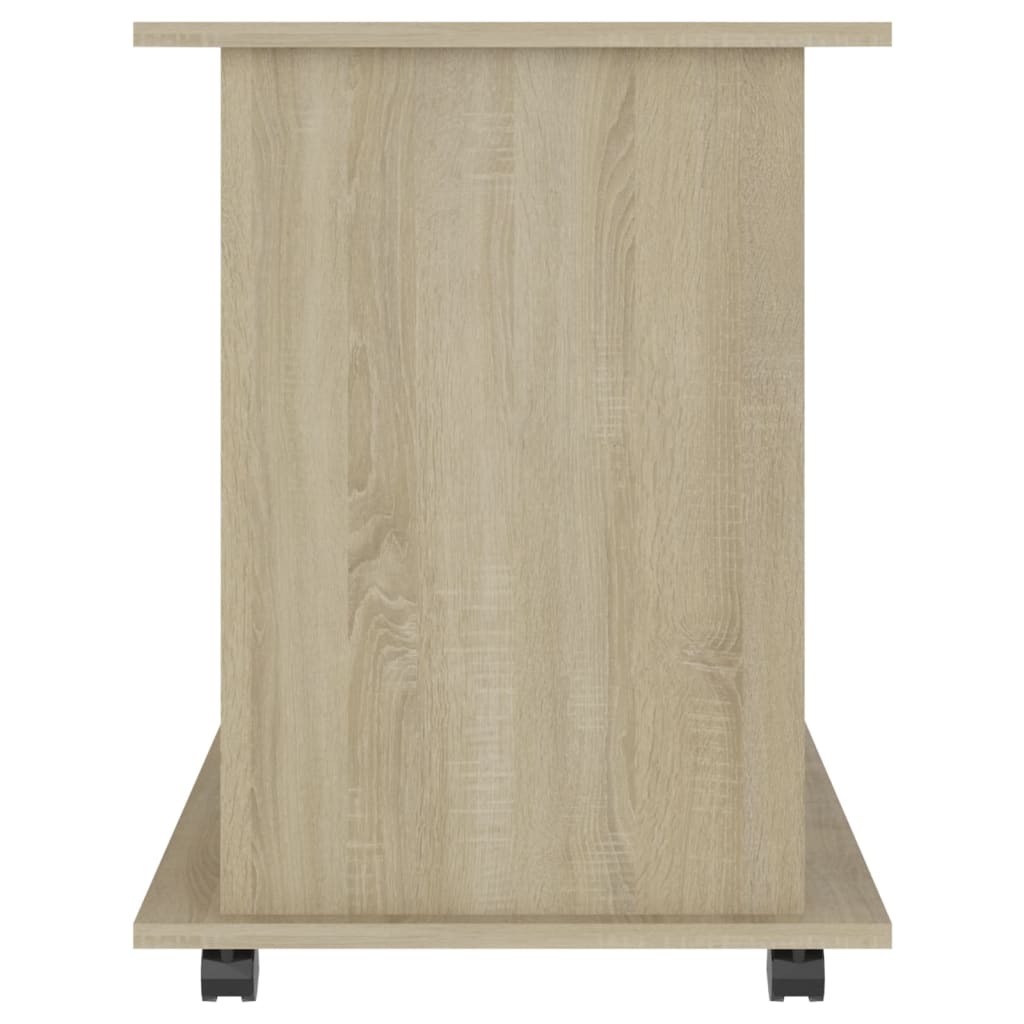 skab med hjul 60x45x60 cm konstrueret træ sonoma-eg