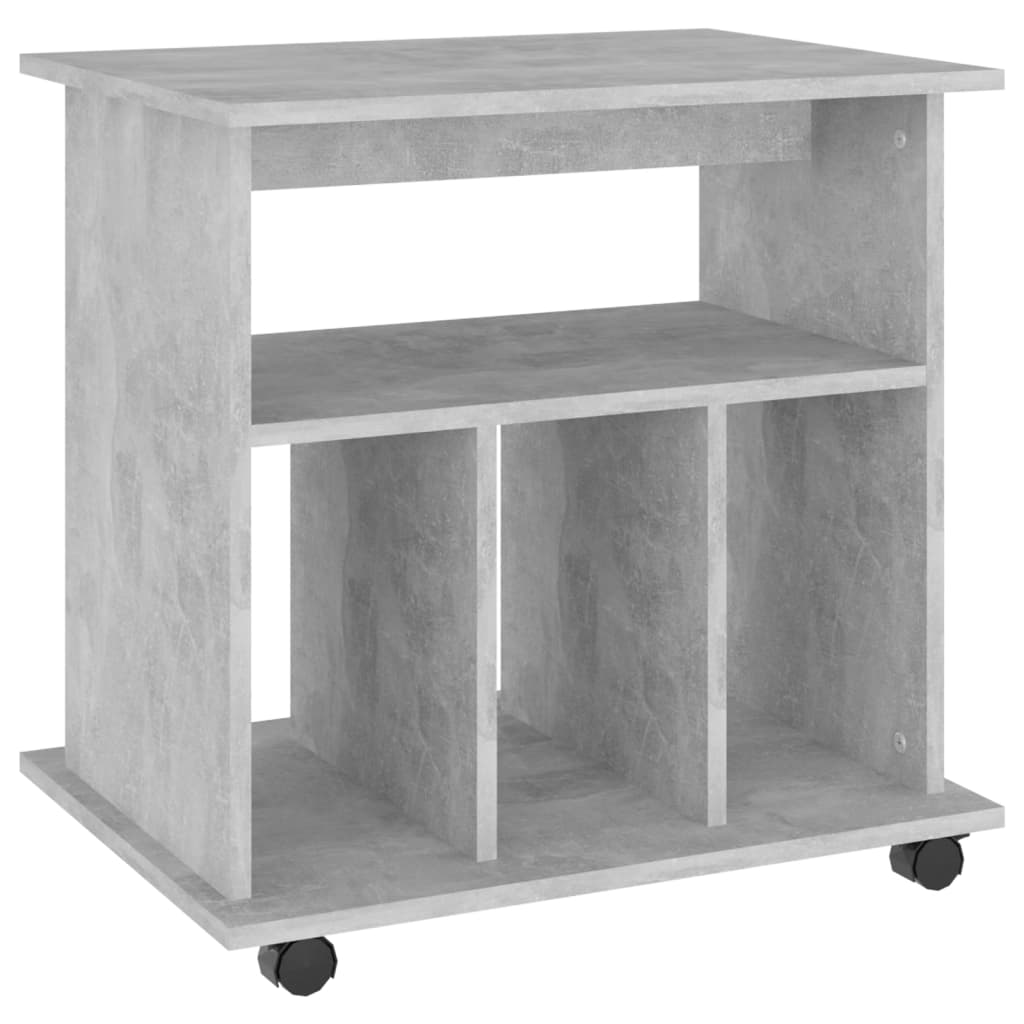 rulleskab 60x45x60 cm konstrueret træ betongrå