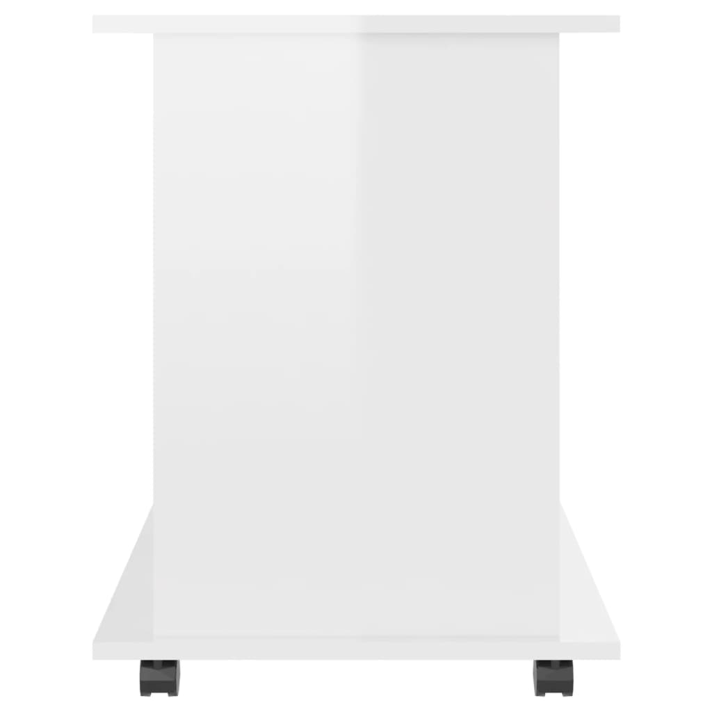 rulleskab 60x45x60 cm konstrueret træ hvid højglans