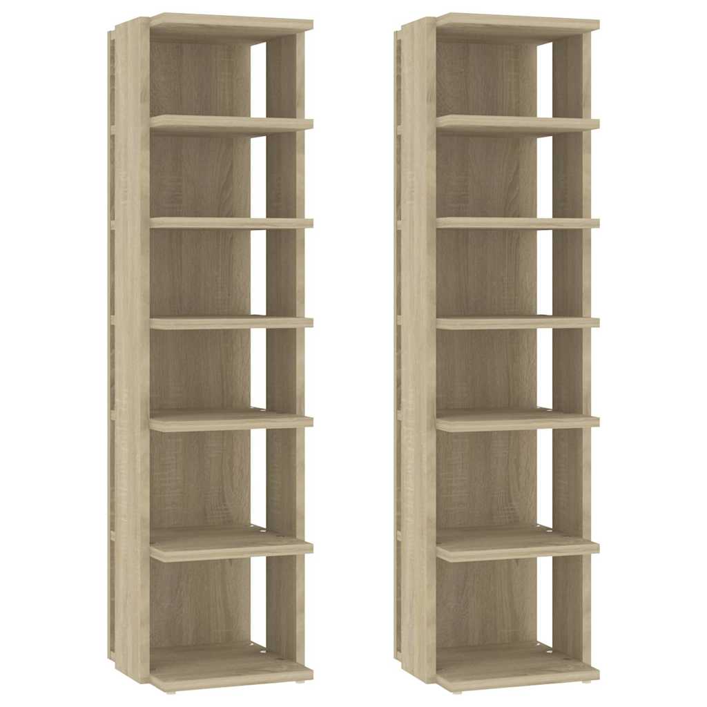skoskabe 2 stk. 27,5x27x102 cm sonoma-eg