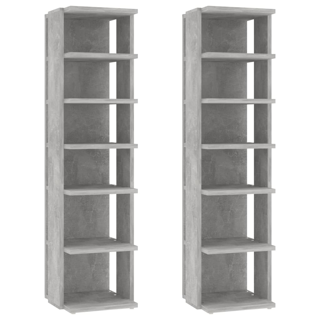 skoskabe 2 stk. 27,5x27x102 cm betongrå