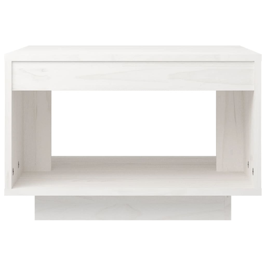 sofabord 50x50x33,5 cm massivt fyrretræ hvid