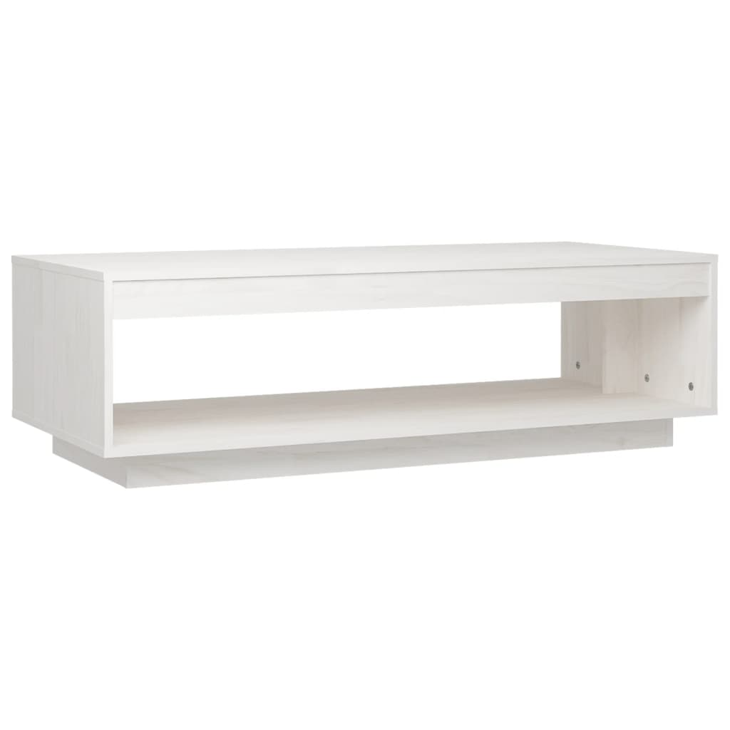 sofabord 110x50x33,5 cm massivt fyrretræ hvid