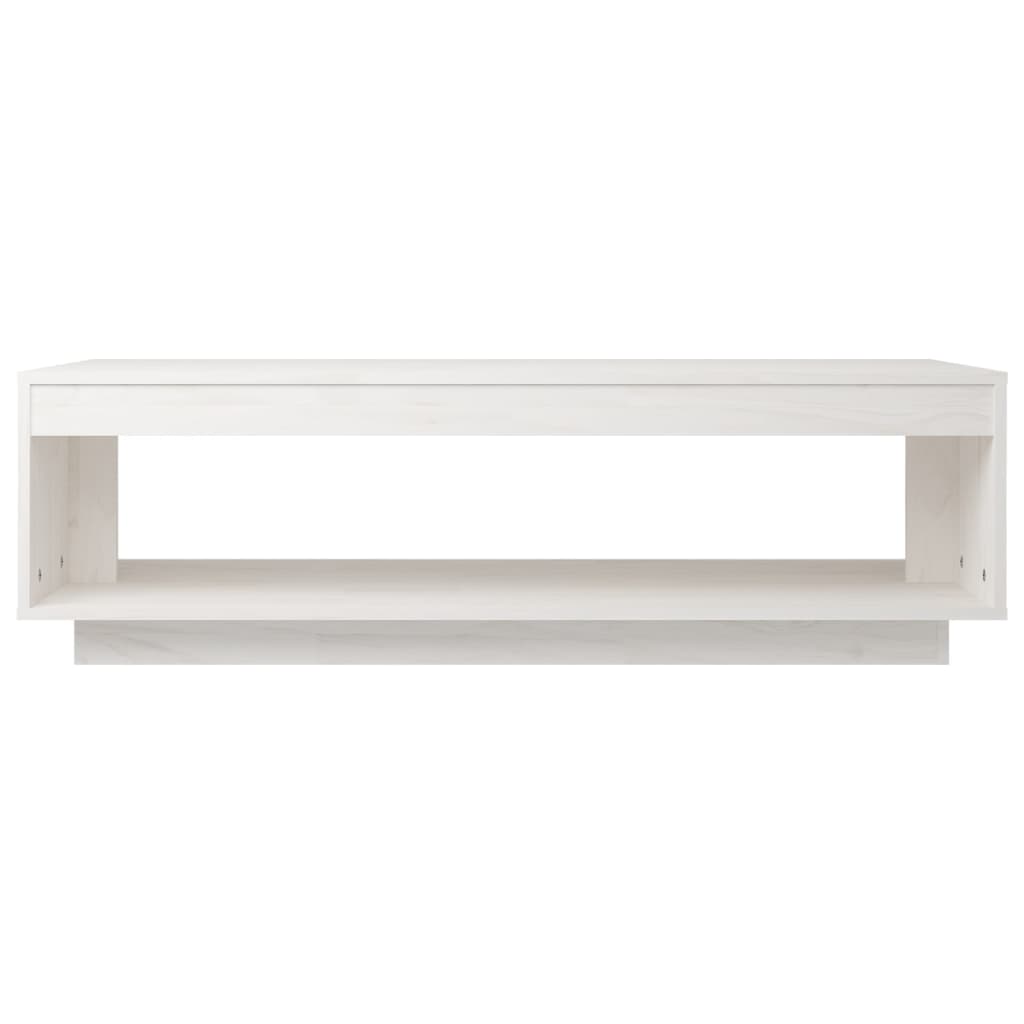 sofabord 110x50x33,5 cm massivt fyrretræ hvid