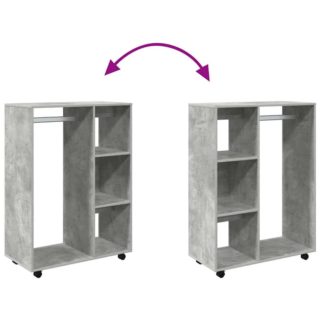 klædeskab 80x40x110 cm konstrueret træ betongrå