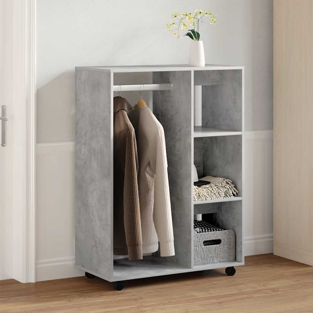 klædeskab 80x40x110 cm konstrueret træ betongrå
