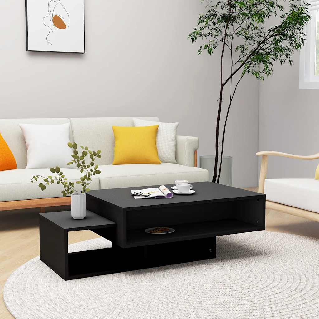 sofabord 105x55x32 cm konstrueret træ sort