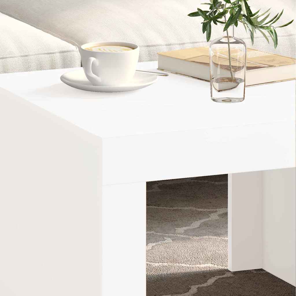 sofabord 50x50x35 cm konstrueret træ hvid