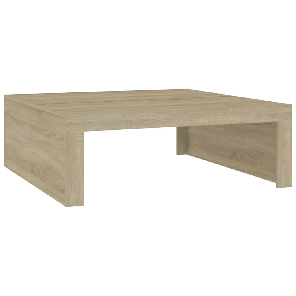 sofabord 100x100x35 cm konstrueret træ røget egetræsfarve