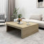 sofabord 100x100x35 cm konstrueret træ røget egetræsfarve