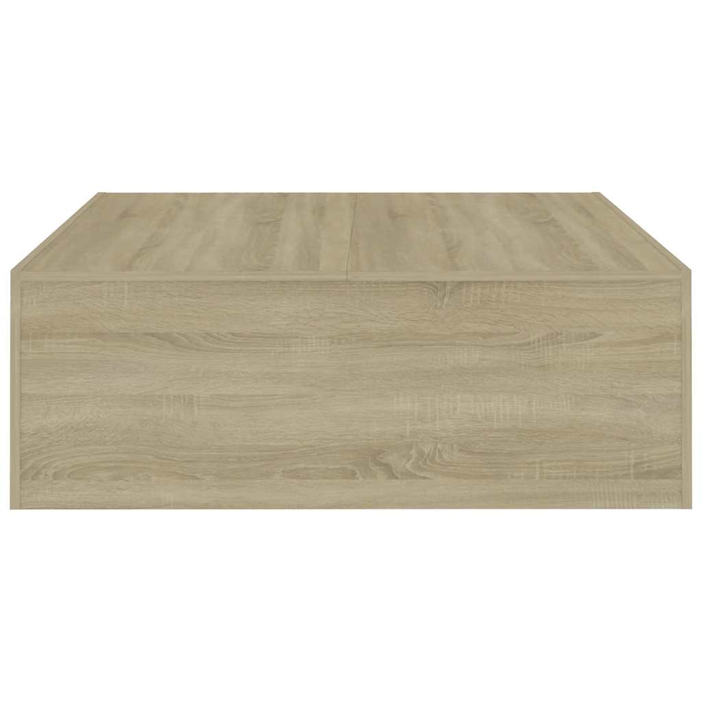 sofabord 100x100x35 cm konstrueret træ røget egetræsfarve