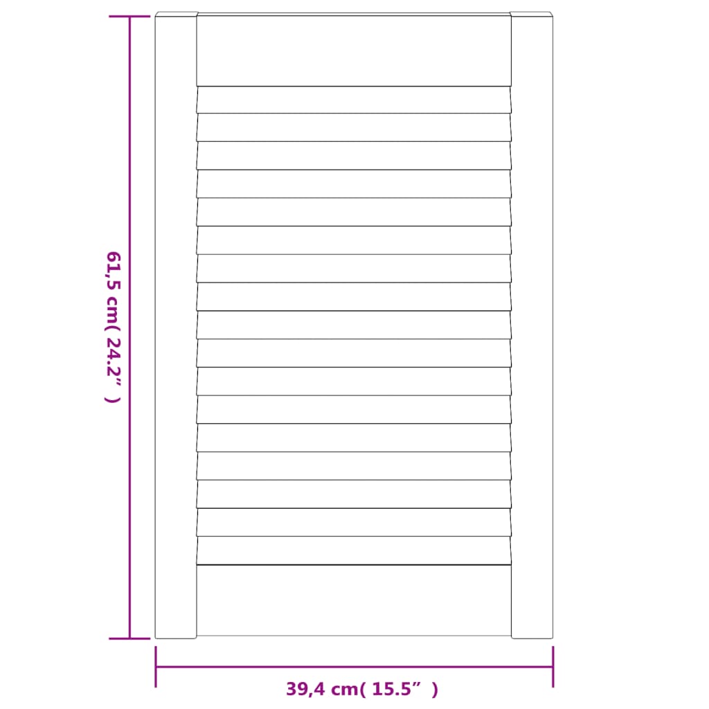 skabslåge 61,5x39,4 cm lameldesign massivt fyrretræ