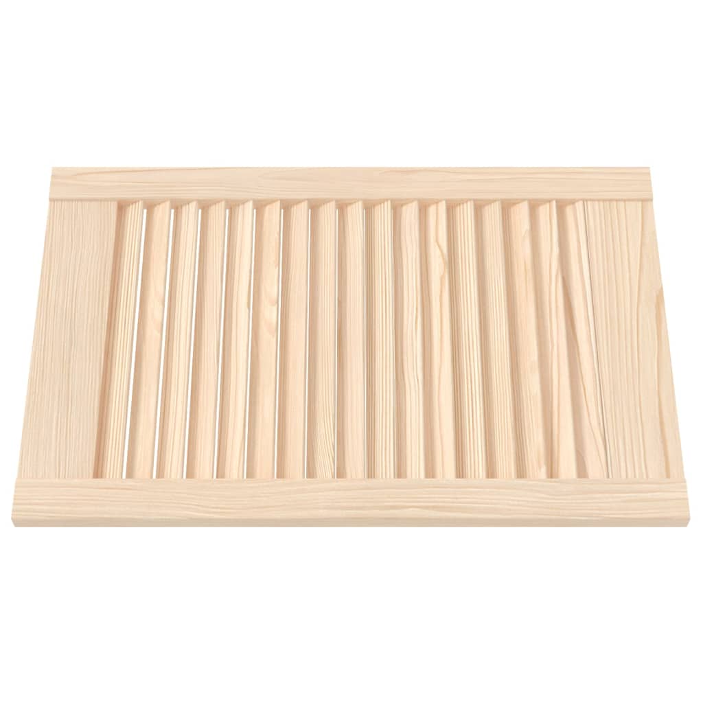 Louvrede døre 4 stk. Naturfarvet 69 x 49,4 cm Massivt fyrretræ