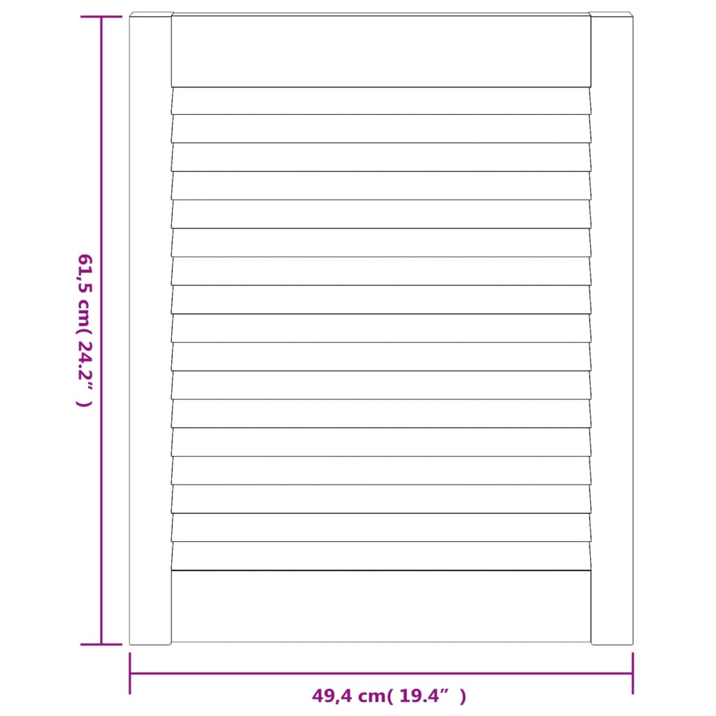 skabslåge 61,5x49,4 cm lameldesign massivt fyrretræ