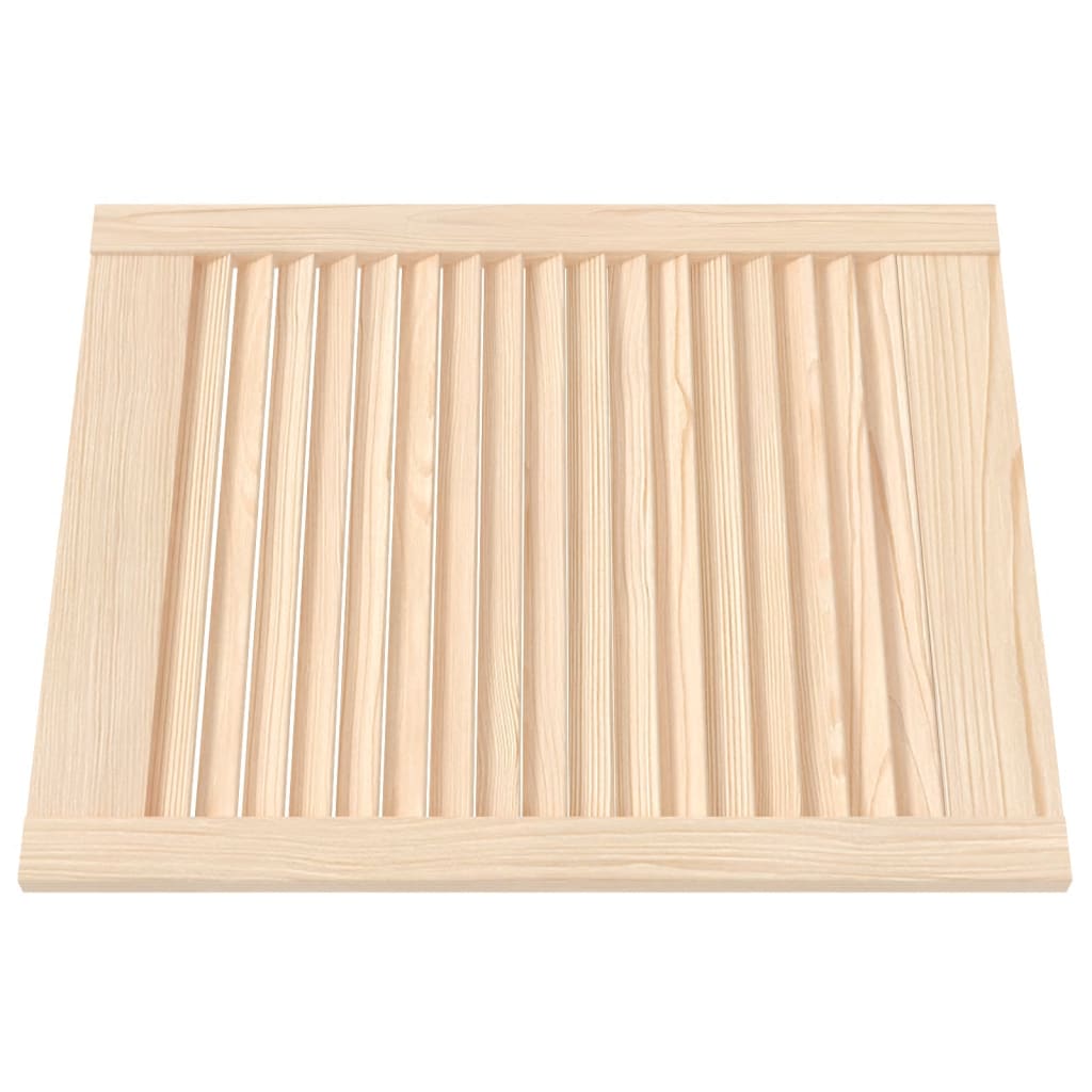 Louvrede døre 4 stk. Naturfarvet 69 x 49,4 cm Massivt fyrretræ