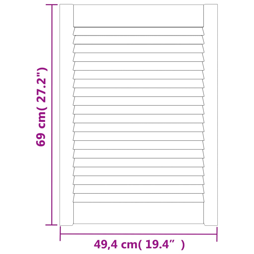 skabslåge 69x49,4 cm lameldesign massivt fyrretræ