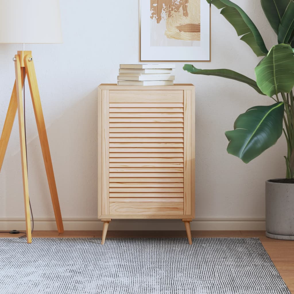 skabslåge 69x49,4 cm lameldesign massivt fyrretræ