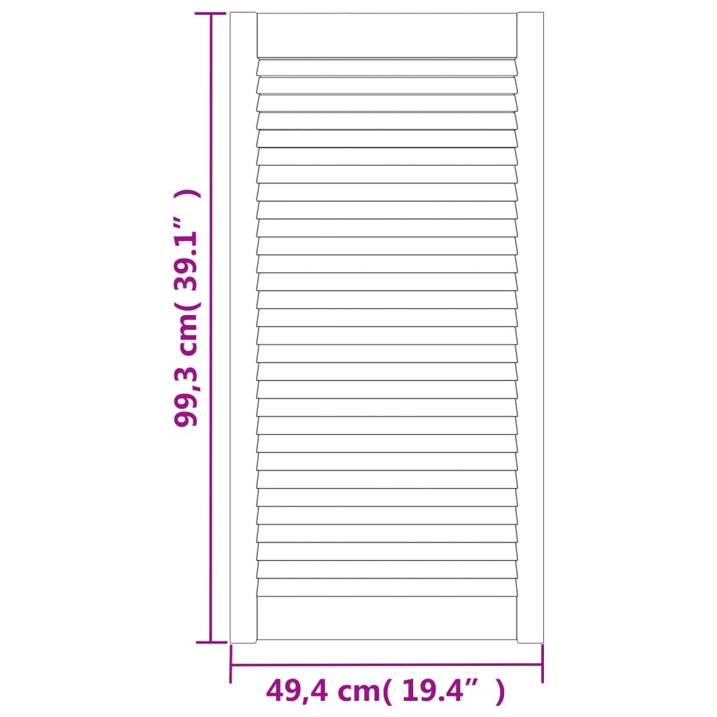 skabslåge 99,3x49,4 cm lameldesign massivt fyrretræ