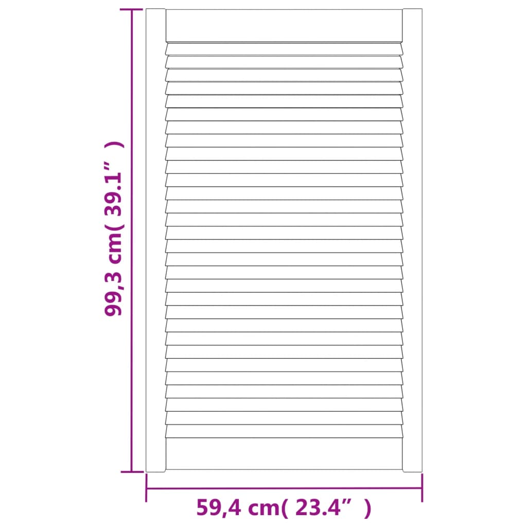 skabslåge 99,3x59,4 cm lameldesign massivt fyrretræ