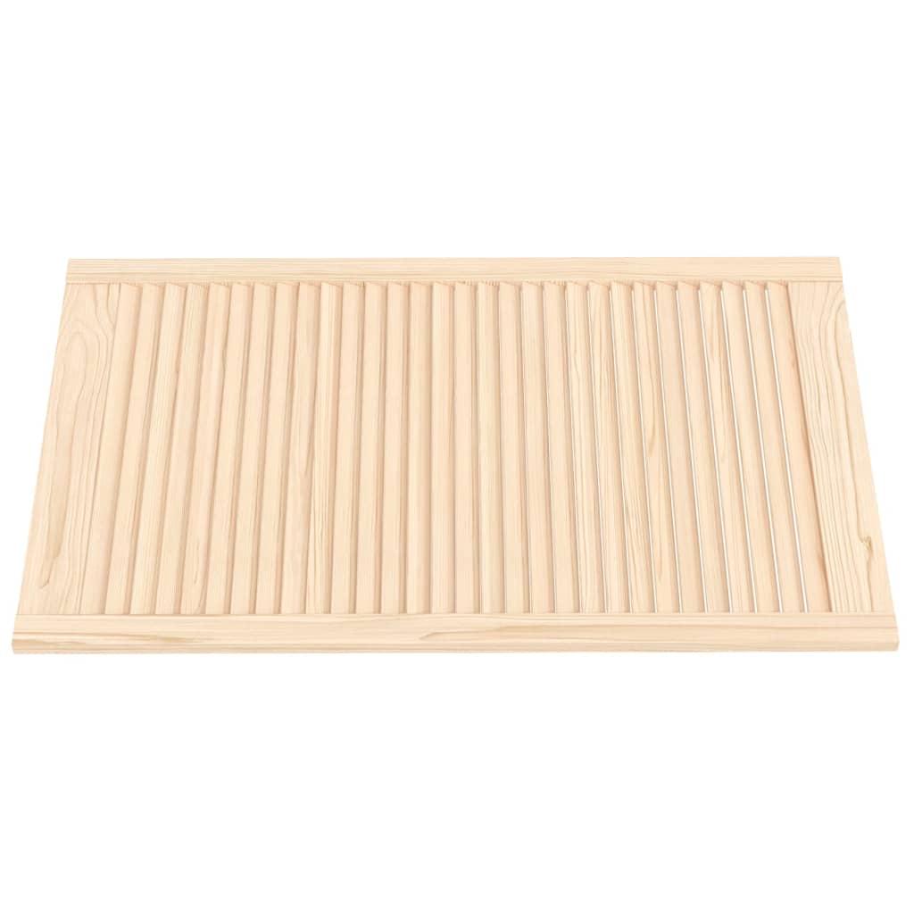 Louvrede døre 2 stk. Naturfarvet 69 x 49,4 cm Massivt fyrretræ