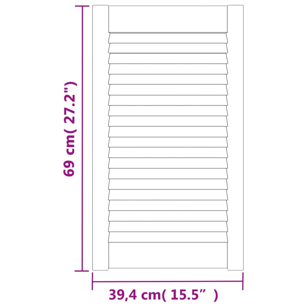 Louvrede døre med dør 4 stk. Hvid 69 x 49,4 cm Massivt fyrretræ