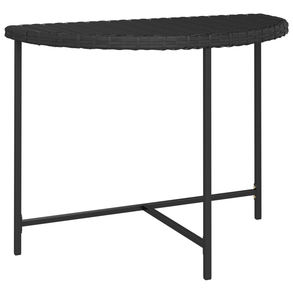 havebord 100x50x75 cm polyrattan sort