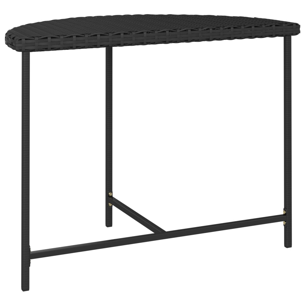 havebord 100x50x75 cm polyrattan sort