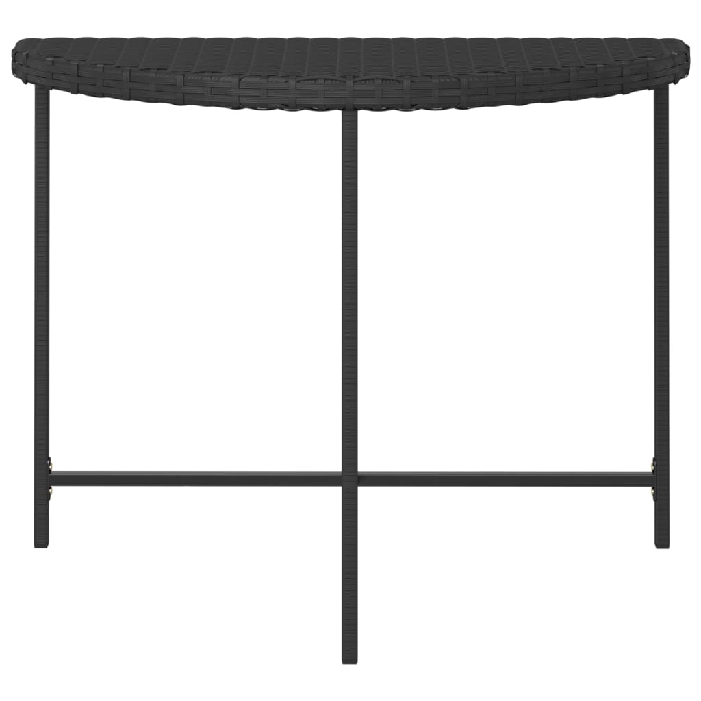 havebord 100x50x75 cm polyrattan sort