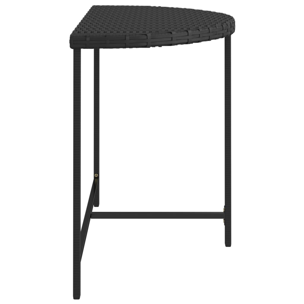 havebord 100x50x75 cm polyrattan sort