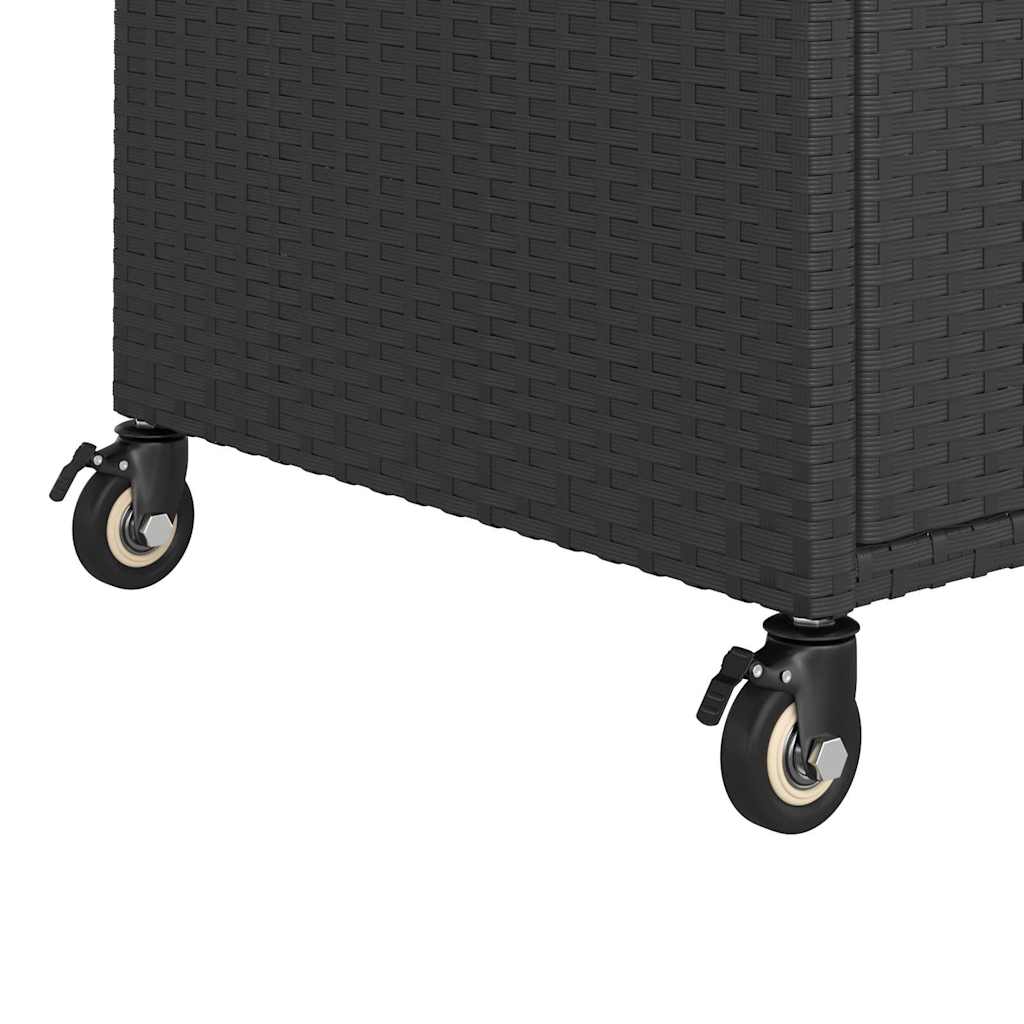 barvogn med skuffe 100x45x97 cm polyrattan sort