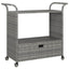 barvogn med skuffe 100x45x97 cm polyrattan grå