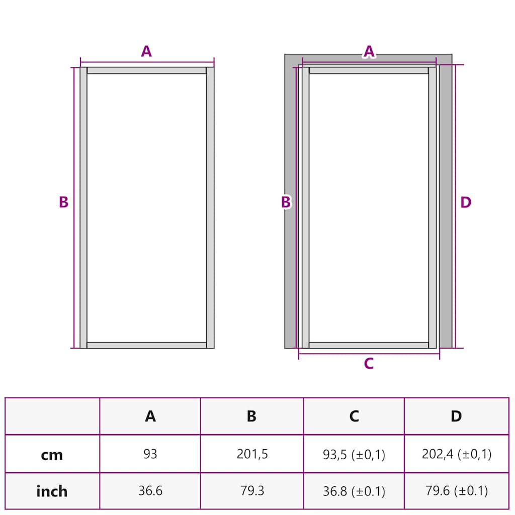 indvendig dør 93x201,5 sikkerhedsglas og aluminium sort