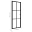 indvendig dør 76x201,5 cm sikkerhedsglas og aluminium sort