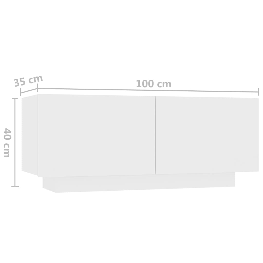 sengeskab 100x35x40 cm konstrueret træ hvid