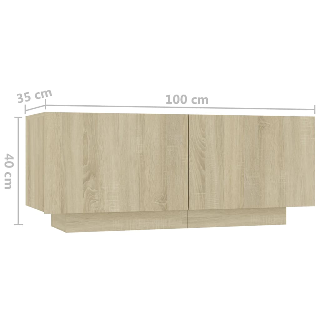 sengeskab 100x35x40 cm konstrueret træ sonoma-eg
