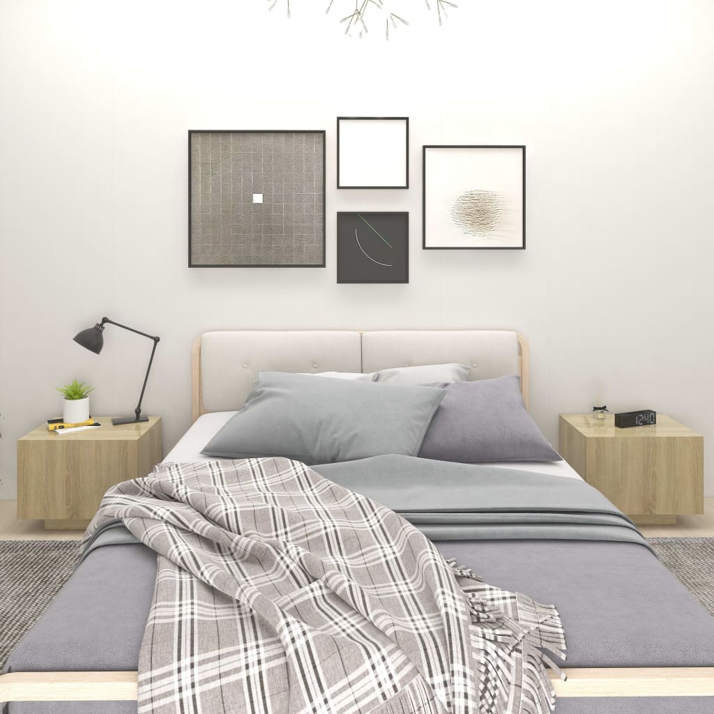 sengeskab 100x35x40 cm konstrueret træ sonoma-eg