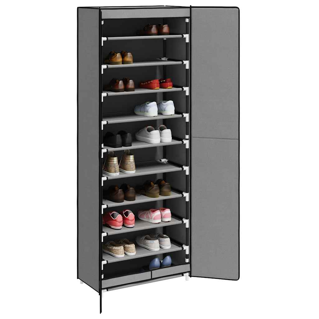 skoskab 60x30x166 stof grå