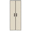 skoskab 60x30x166 stof cremefarvet